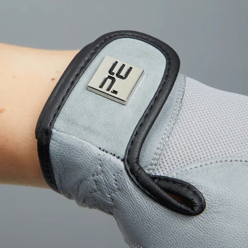 Premier Equine Bordoni Leather Mesh Riding Gloves - Grey-2